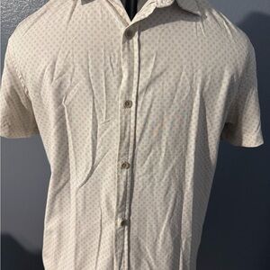 Kenneth Cole Light Beige Short-Sleeve Button-Down Shirt